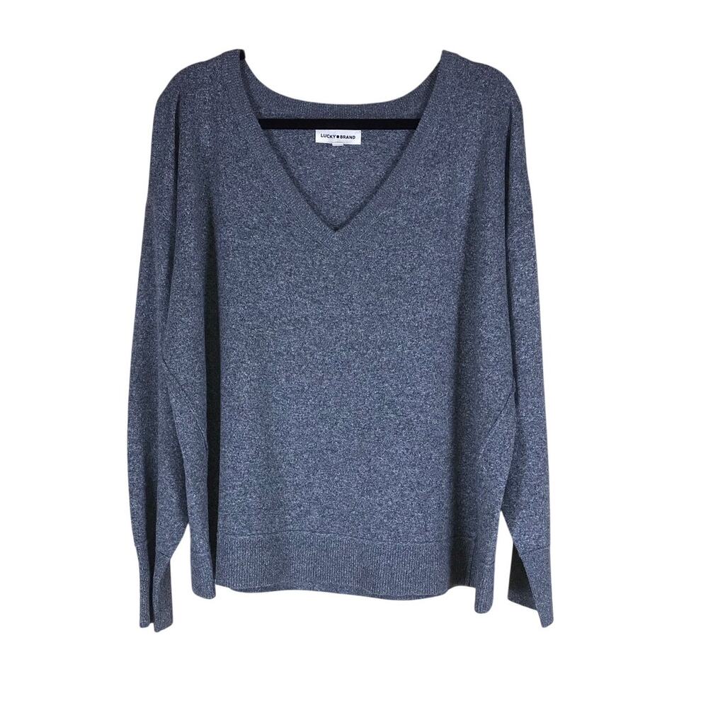 Lucky Brand Sweater Women’s XL V-Neck Long Sleeve Knit Cozy Pullover Fall Winter